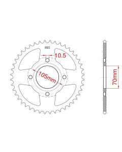 Steel rear sprocket 36 teeth