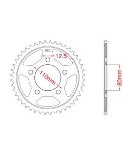 Steel rear sprocket 42 teeth