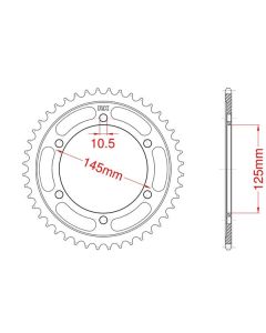 Aluminium rear sprocket 39 teeth