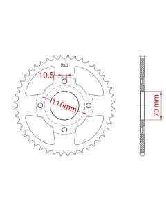 Steel rear sprocket 36 teeth