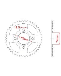 Steel rear sprocket 38 teeth