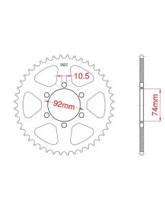 Aluminium rear sprocket 46 teeth