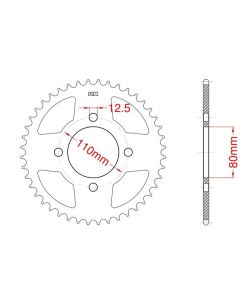 Steel rear sprocket 38 teeth