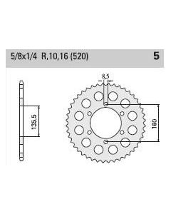 Steel rear sprocket 41 teeth