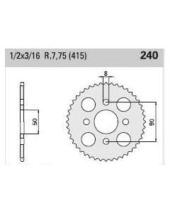 Steel rear sprocket 42 teeth