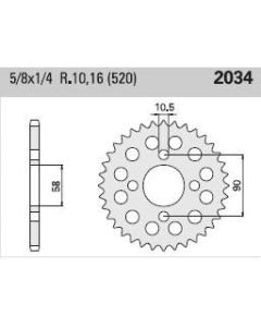 Steel rear sprocket 44 teeth