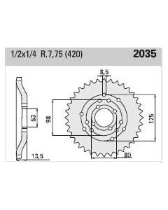 Steel rear sprocket 48 teeth