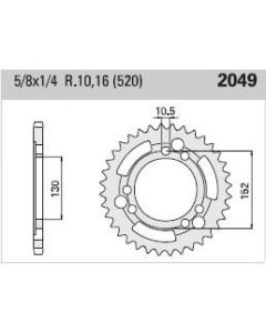 Steel rear sprocket 45 teeth