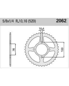 Steel rear sprocket 44 teeth