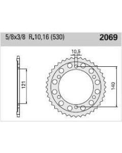 Steel rear sprocket 40 teeth