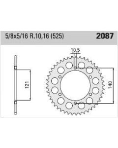 Steel rear sprocket 43 teeth