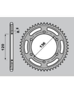 Steel rear sprocket 44 teeth