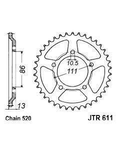 Steel rear sprocket 43 teeth