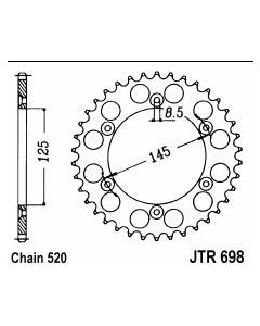 Steel rear sprocket 39 teeth