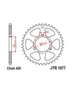 Steel rear sprocket 46 teeth