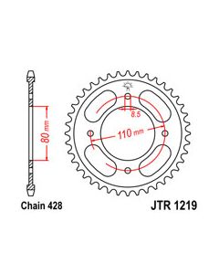 Steel rear sprocket 41 teeth