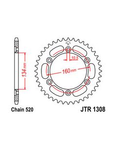 Steel rear sprocket 45 teeth