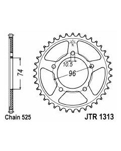 Steel rear sprocket 42 teeth