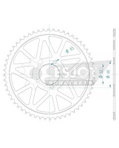 Steel rear sprocket 54 teeth