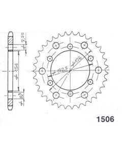 Aluminium rear sprocket 43 teeth