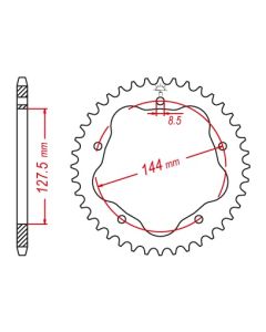 Steel rear sprocket 39 teeth for PBR sprocket carrier