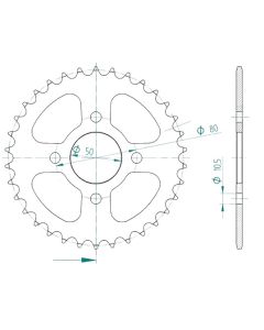 Steel rear sprocket 34 teeth