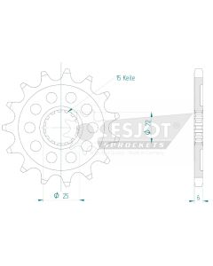 Front sprocket 15 teeth