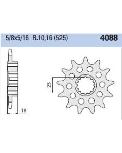 Front sprocket 16 teeth