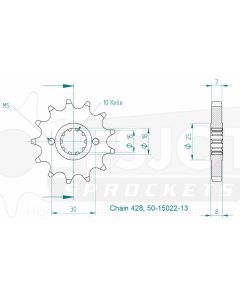 Front sprocket 13 teeth