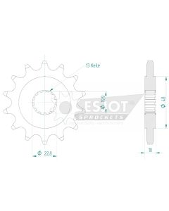 Front sprocket 14 teeth