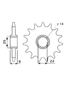 Front sprocket 14 teeth