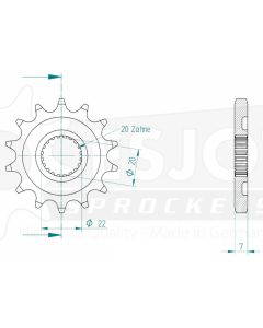 Front sprocket 14 teeth