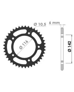 Steel rear sprocket 42 teeth