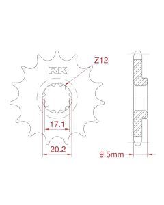 Front sprocket 12 teeth