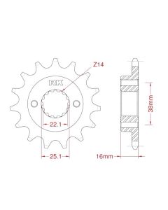 Front sprocket 16 teeth