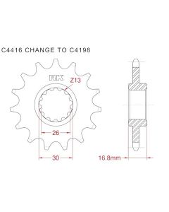 Front sprocket 14 teeth