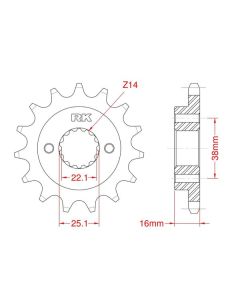 Front sprocket 14 teeth