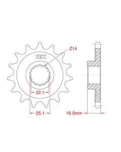 Front sprocket 14 teeth