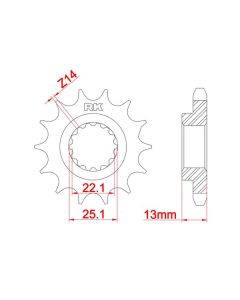 Front sprocket 17 teeth