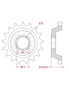 Front sprocket 17 teeth