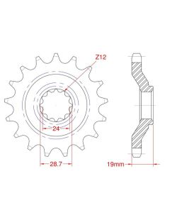 Front sprocket 17 teeth