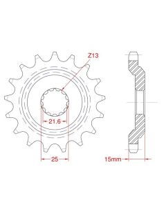 Front sprocket 15 teeth