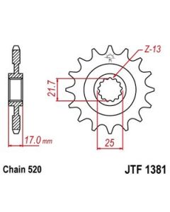 Front sprocket 15 teeth