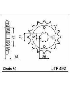 Front sprocket 14 teeth