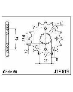 Front sprocket 16 teeth