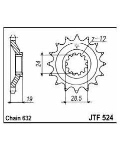 Front sprocket 15 teeth