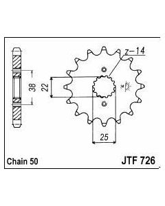 Front sprocket 14 teeth