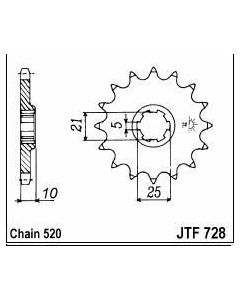 Front sprocket 15 teeth