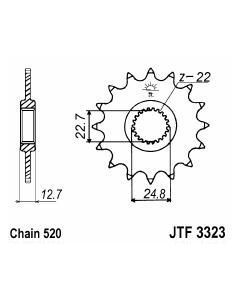 Front sprocket 22 teeth