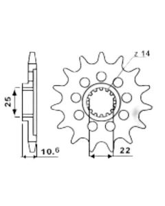 Front sprocket 14 teeth